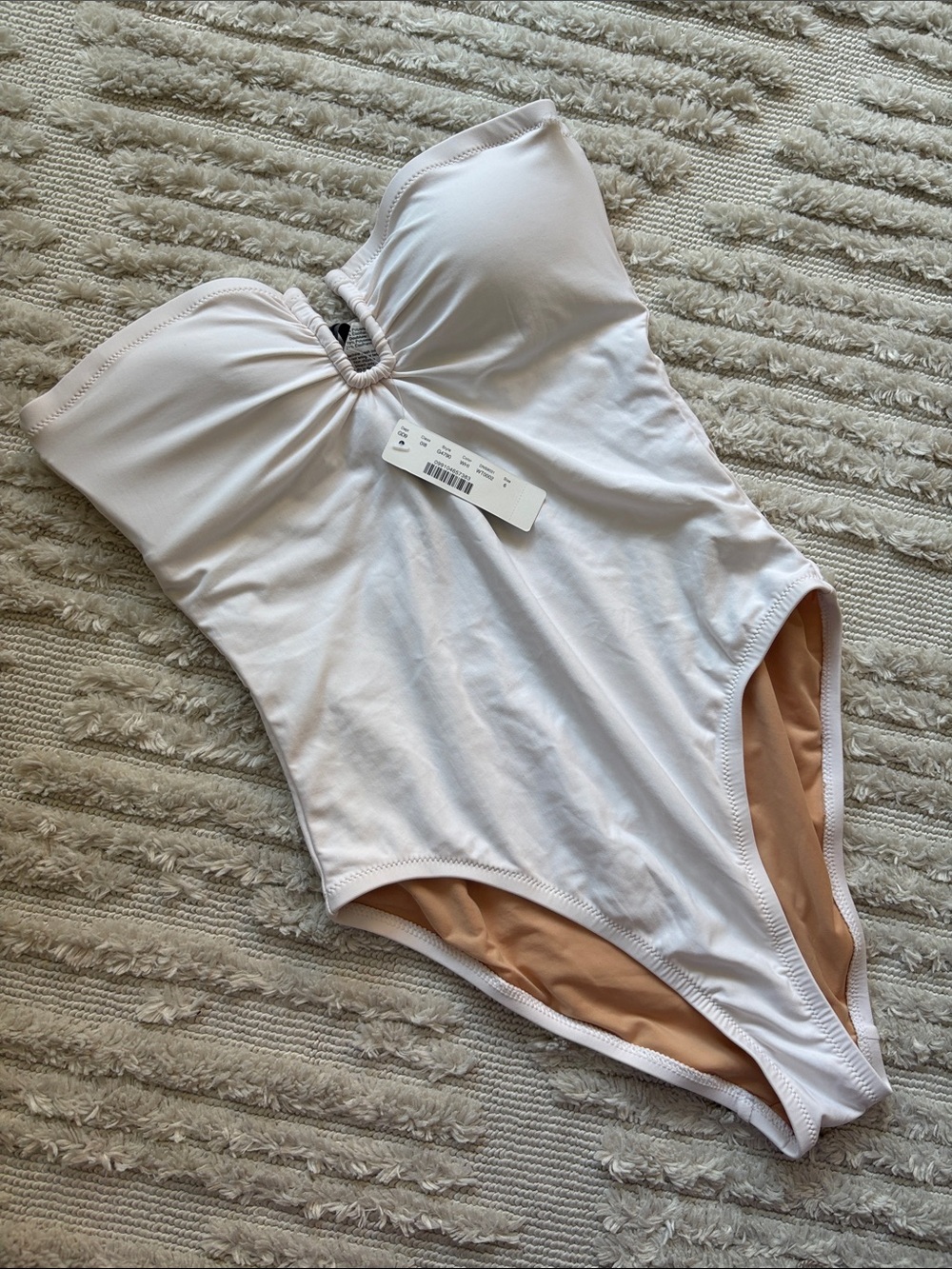 J Crew strapless white one piece, 6
